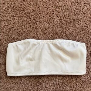 White Strapless Bandeau Top